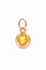 November birthstone charm pendant in 9ct Rose Gold