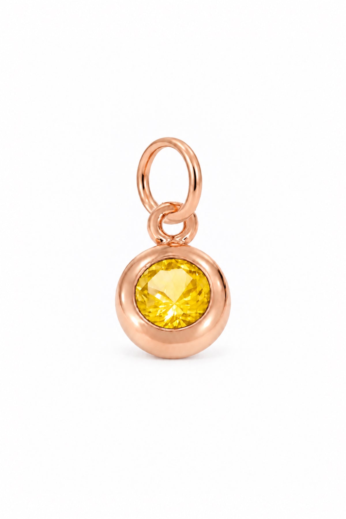 November birthstone charm pendant in 9ct Rose Gold