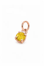 November four-claw birthstone charm pendant in 9ct Rose Gold