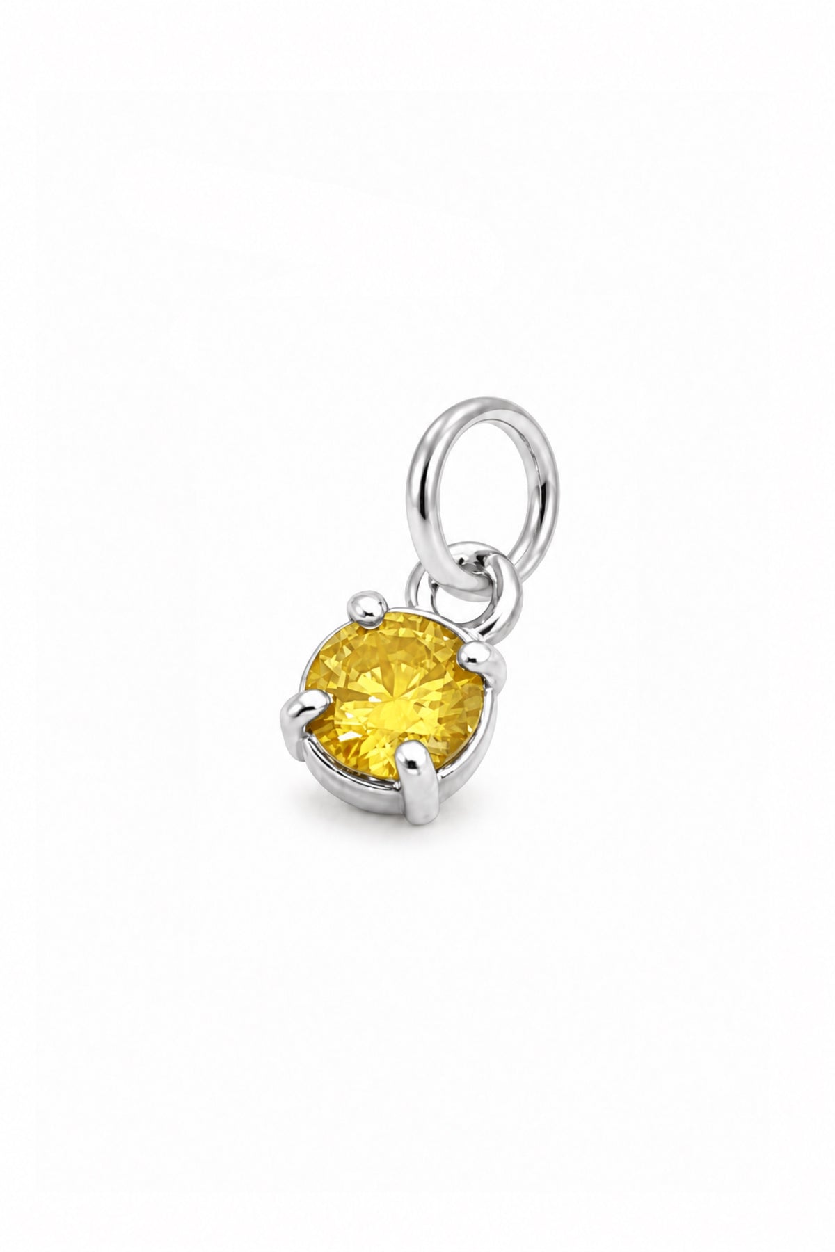 November four-claw birthstone charm pendant in Sterling Silver