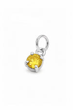 November four-claw birthstone charm pendant in Sterling Silver
