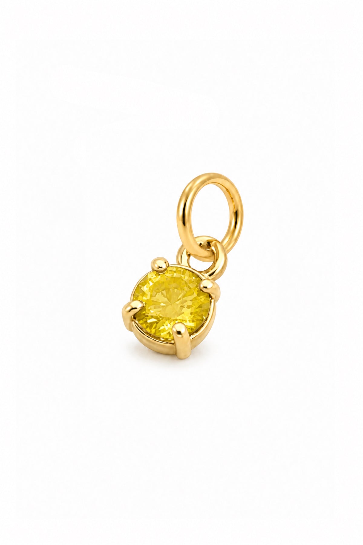 November four-claw birthstone charm pendant in 9ct Yellow Gold
