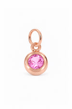 October birthstone charm pendant in 9ct Rose Gold