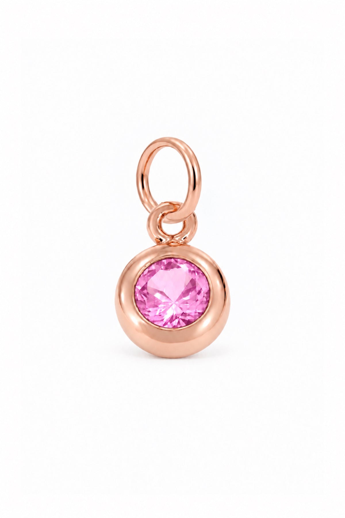 October birthstone charm pendant in 9ct Rose Gold