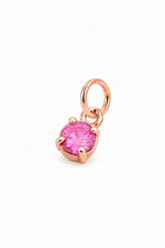 October four-claw birthstone charm pendant in 9ct Rose Gold