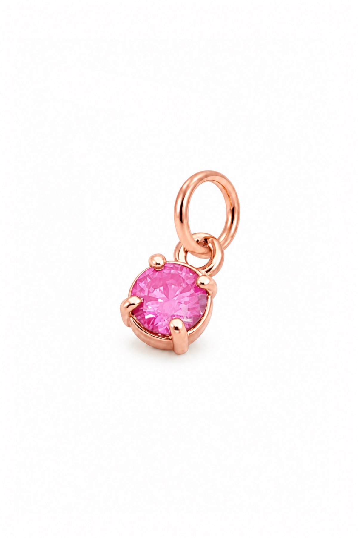 October four-claw birthstone charm pendant in 9ct Rose Gold