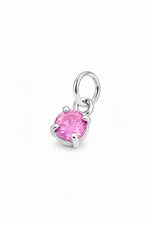 October four-claw birthstone charm pendant in Sterling Silver