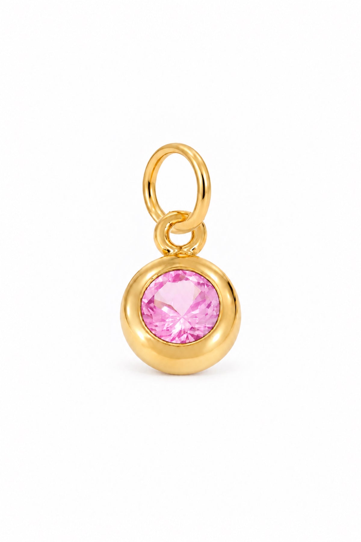 October birthstone charm pendant in 9ct Yellow Gold