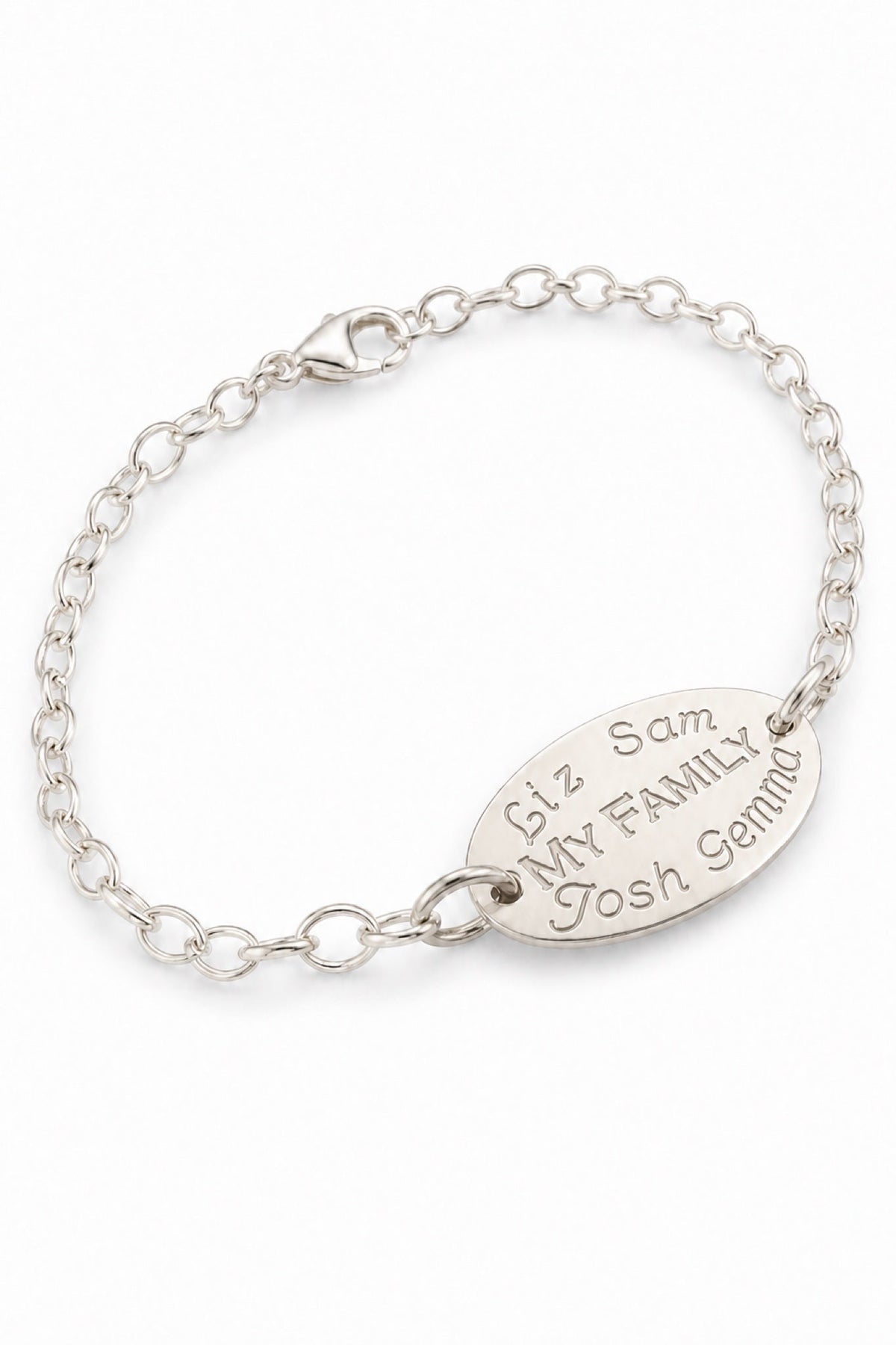 Personalised Oval Belcher Bracelet - Natural engraving