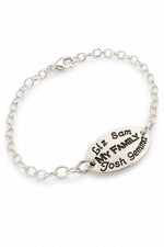 Personalised Oval Belcher Bracelet - Oxidised engraving