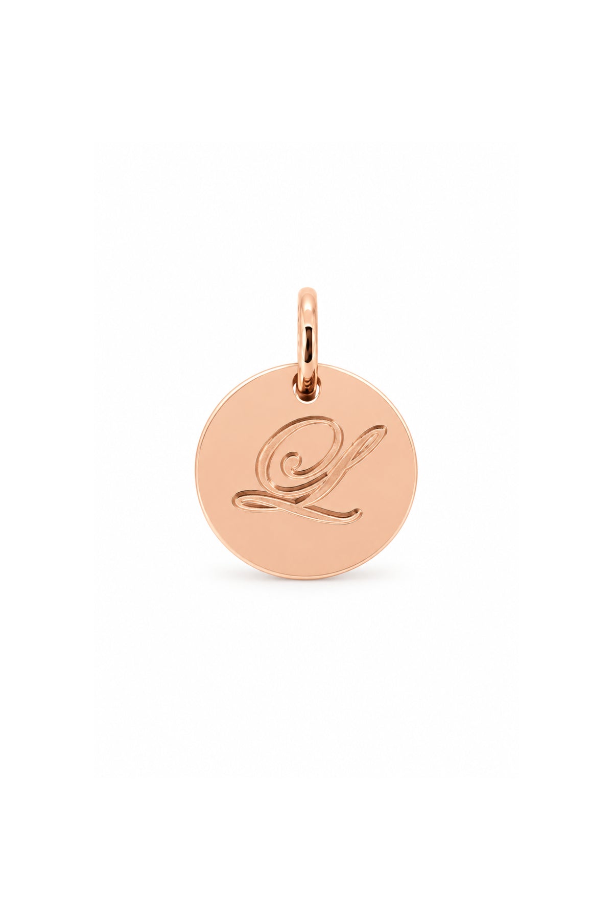 Personalised Solid 9ct Rose Gold 12mm Circle Pendant