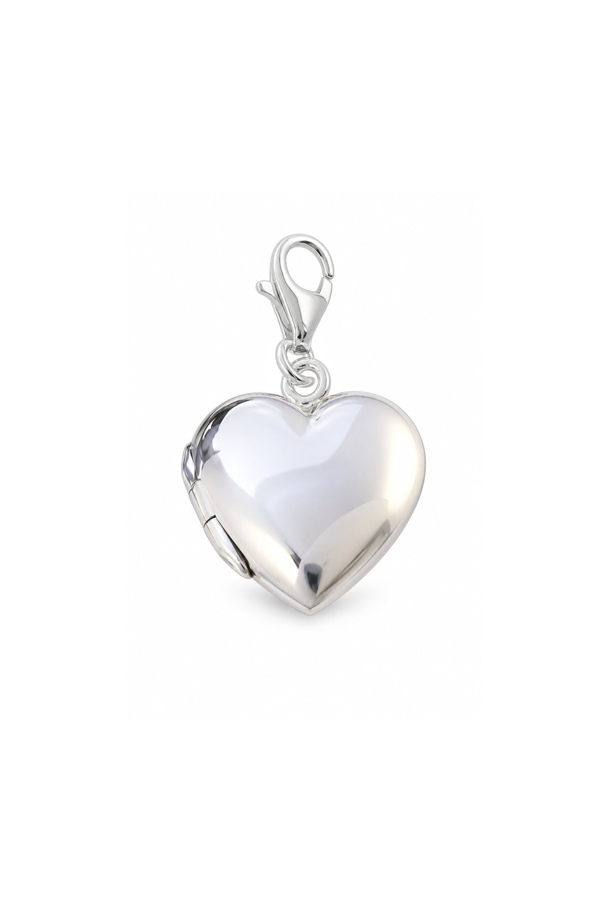 Sterling Silver 17mm Love Heart Photo Locket Clip on Charm