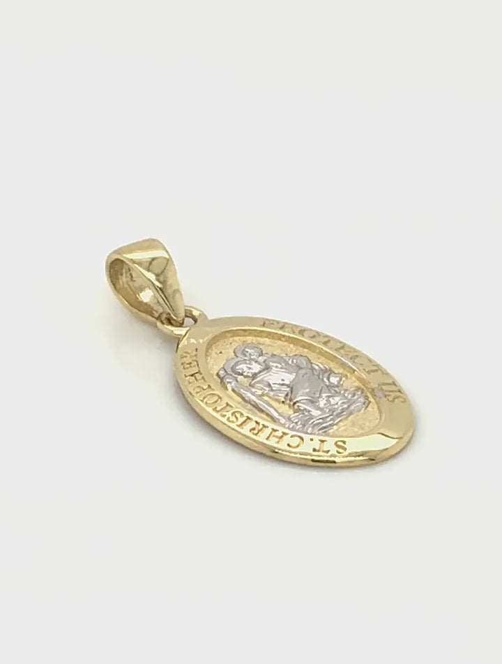 St Christopher Oval Medallion in Solid 9ct Gold