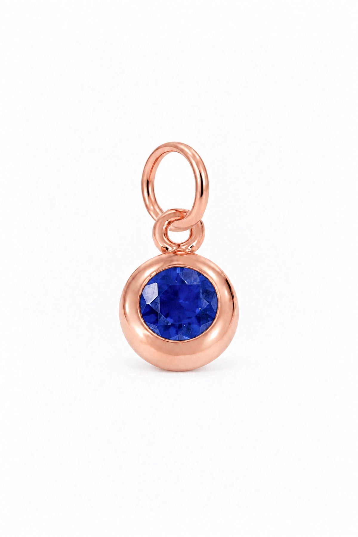 September birthstone charm pendant in 9ct Rose Gold