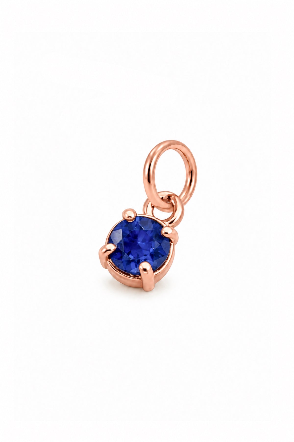 September four-claw birthstone charm pendant in 9ct Rose Gold
