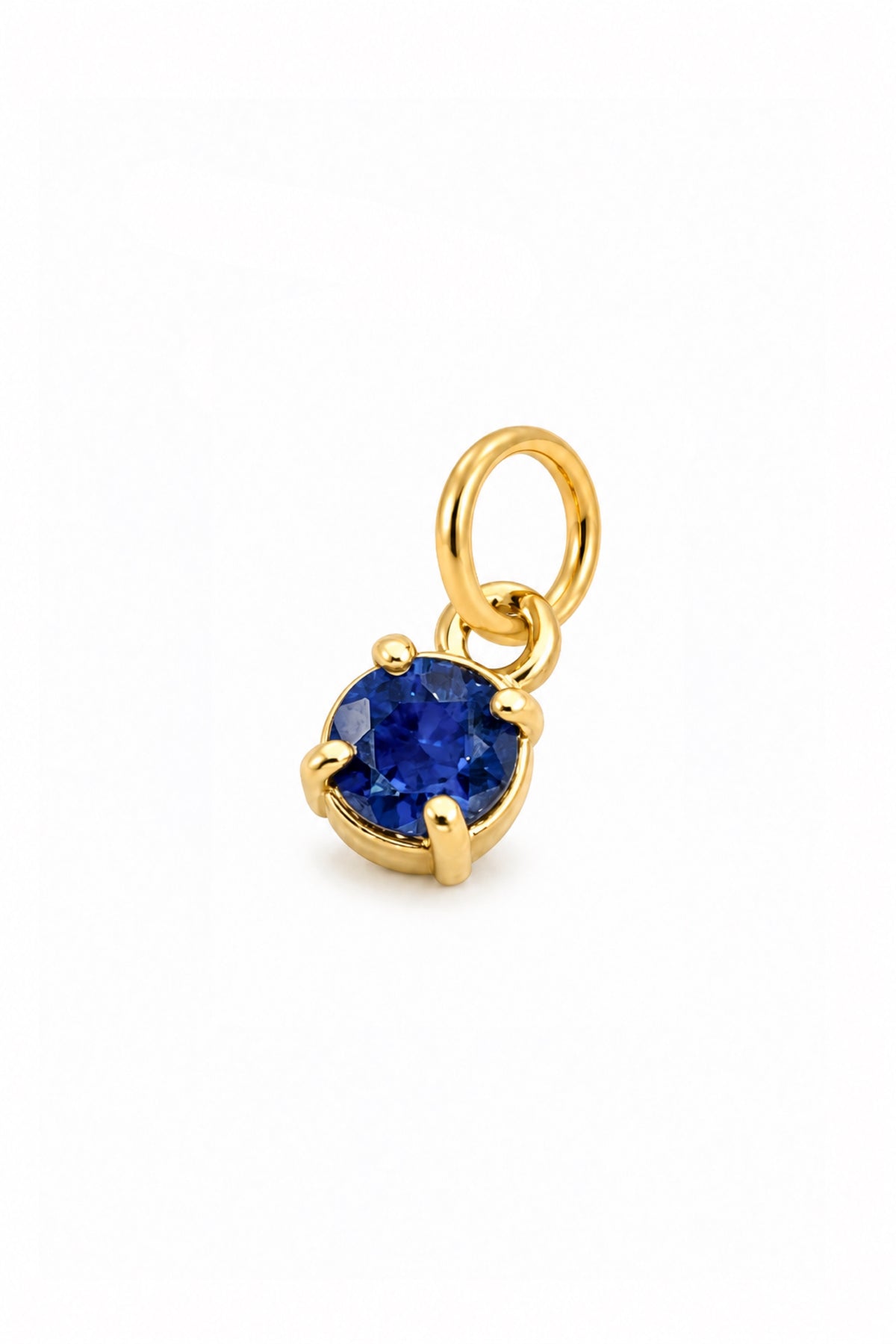 September four-claw birthstone charm pendant in 9ct Yellow Gold