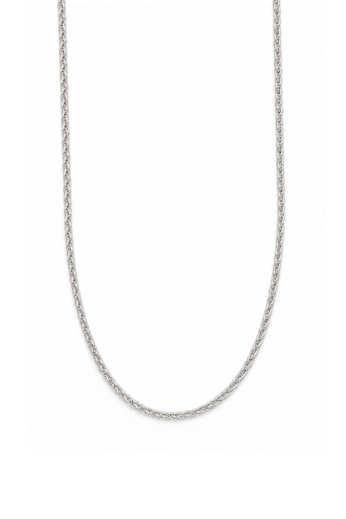 Unisex Sterling Silver 2.5mm Wheat Chain Necklace