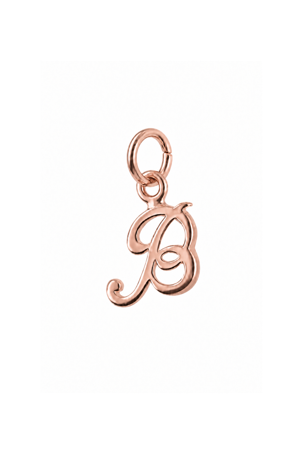 9ct rose gold small alphabet letter B charm