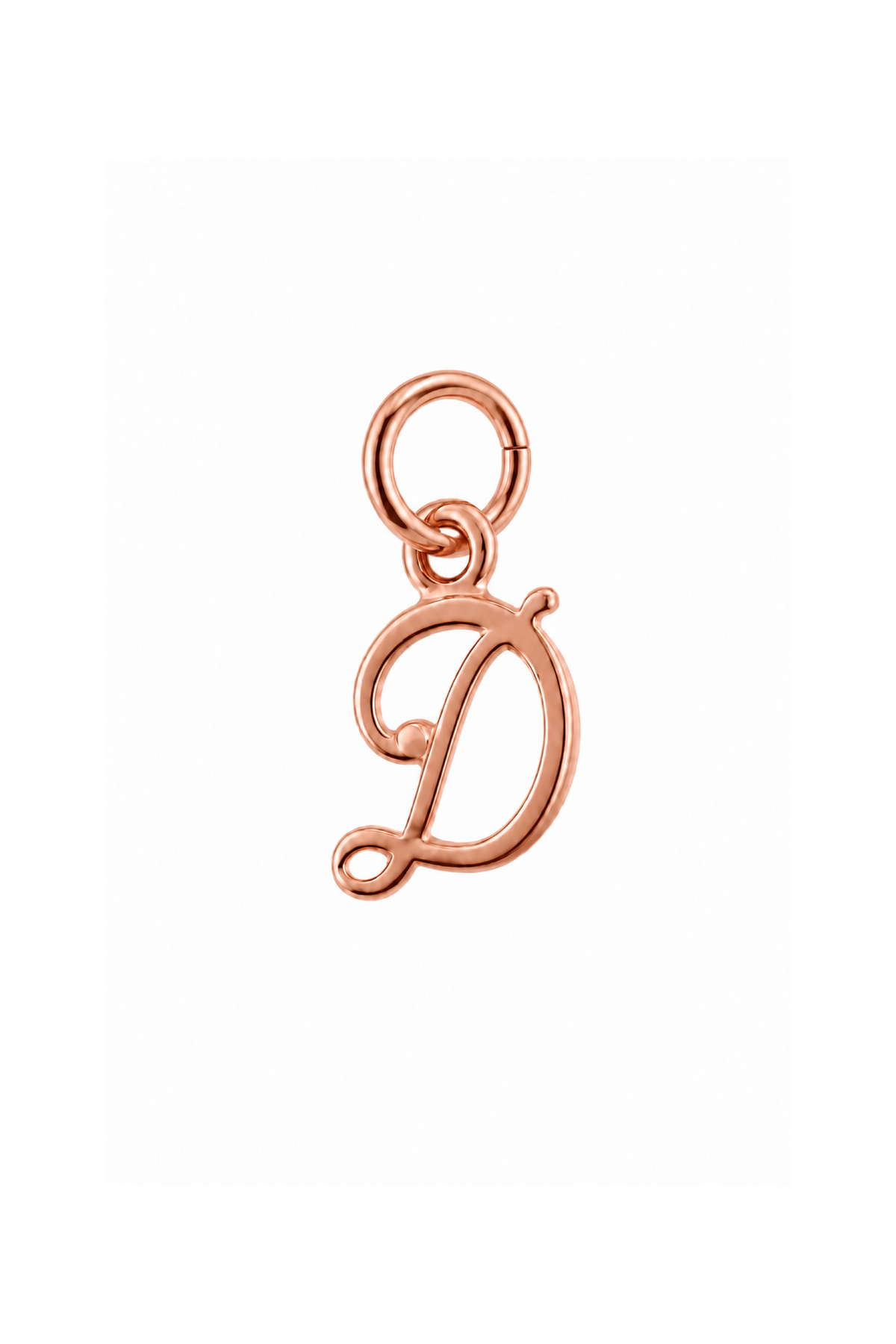 9ct rose gold small alphabet letter D charm
