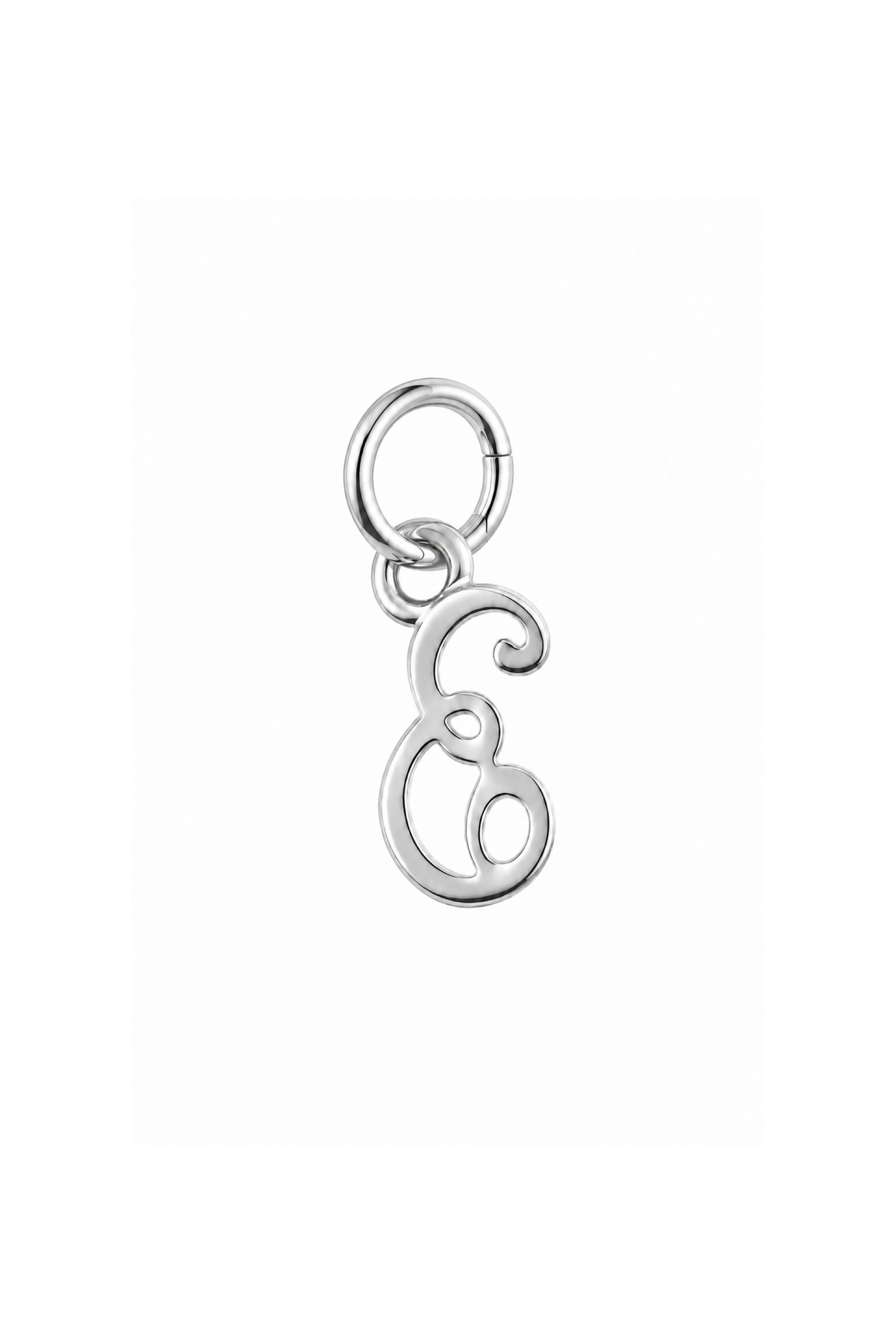 sterling silver small alphabet letter E charm