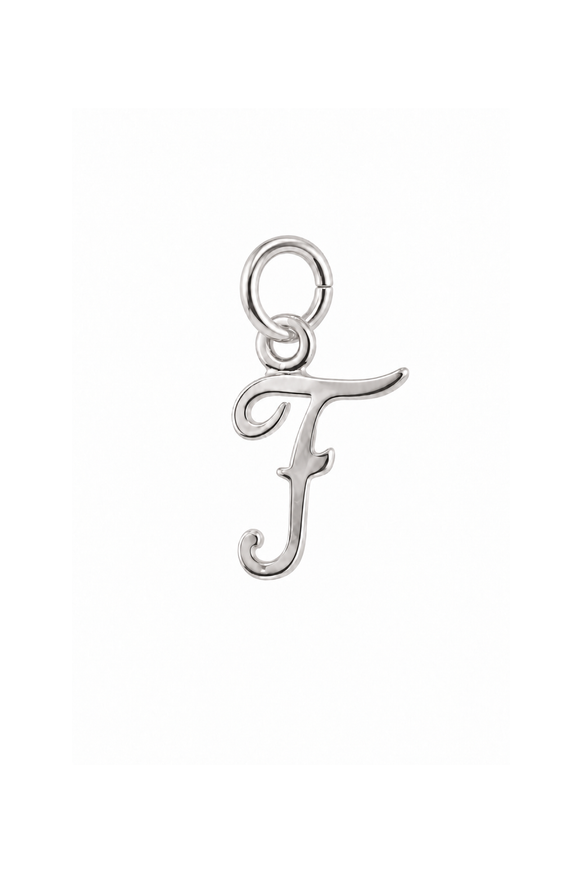 sterling silver small alphabet letter F charm