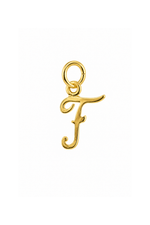 9ct yellow gold small alphabet letter F charm