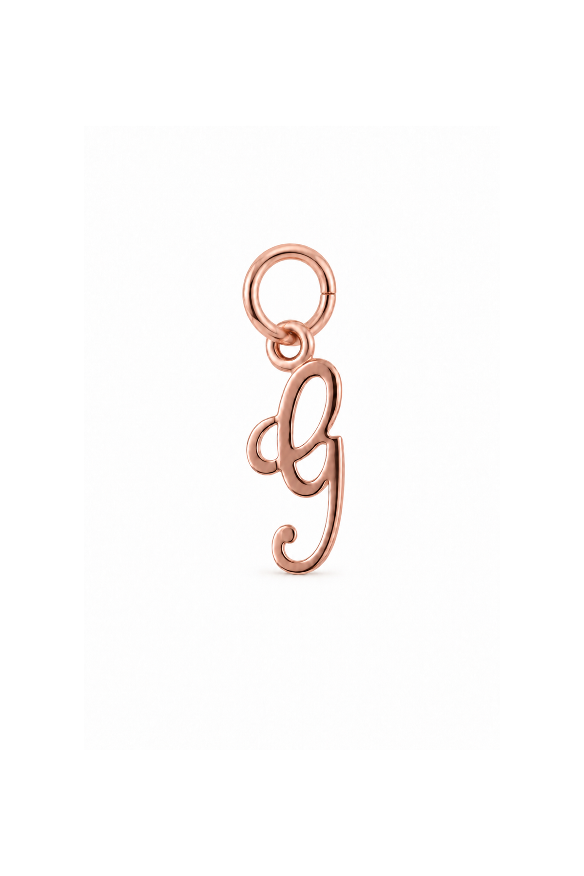9ct rose gold small alphabet letter G charm