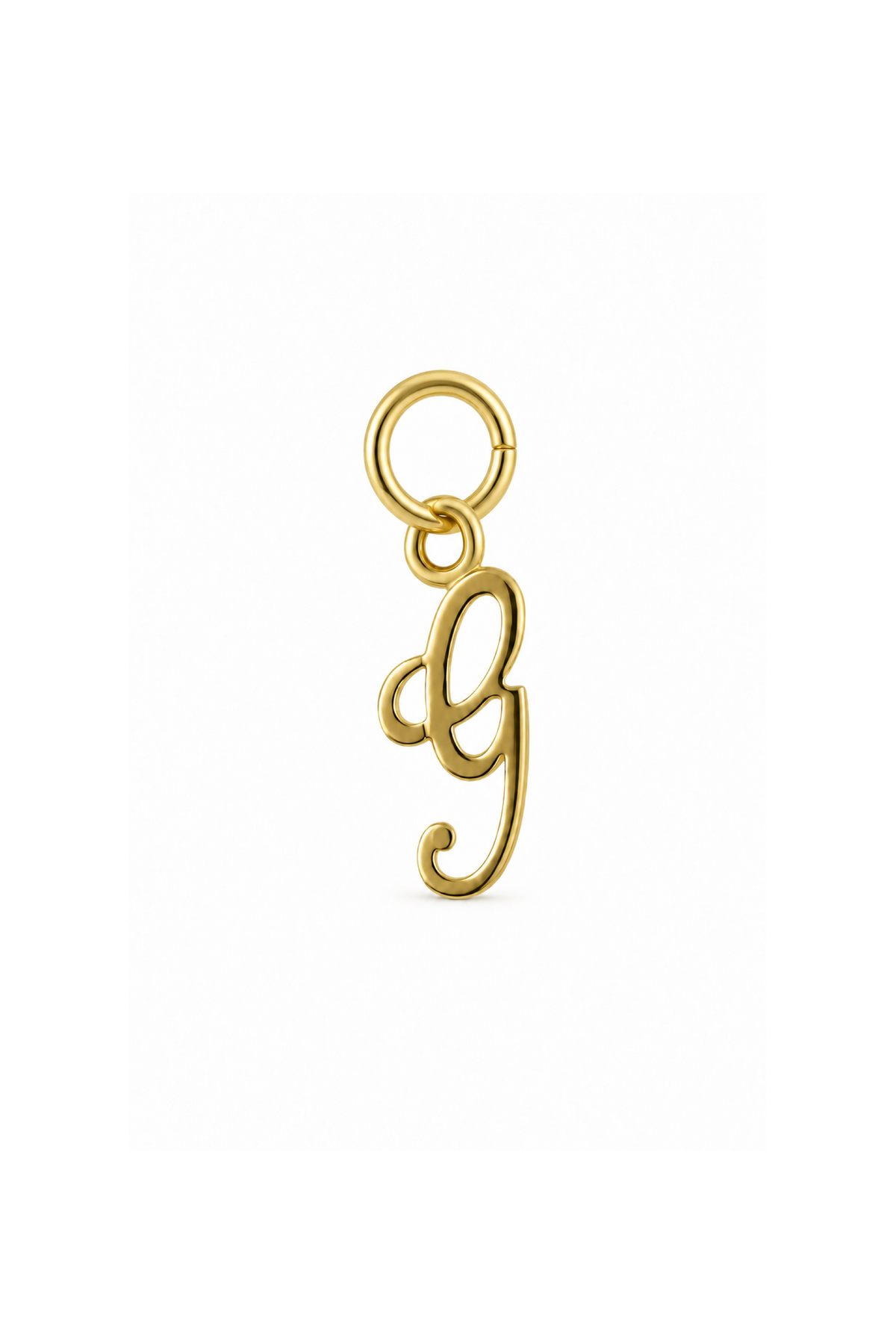 9ct yellow gold small alphabet letter G charm