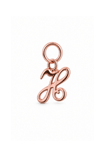 9ct rose gold small alphabet letter H charm
