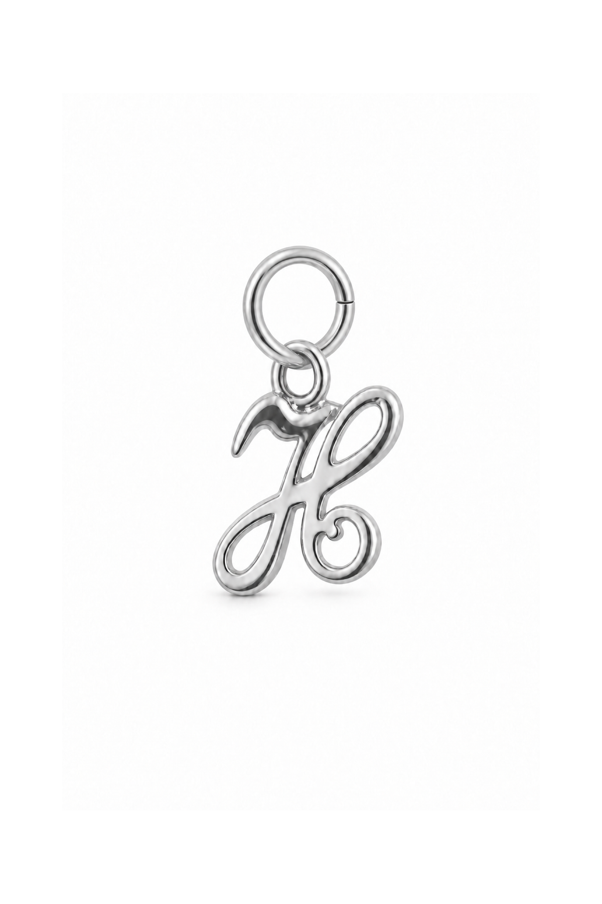 sterling silver small alphabet letter H charm