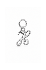 sterling silver small alphabet letter H charm