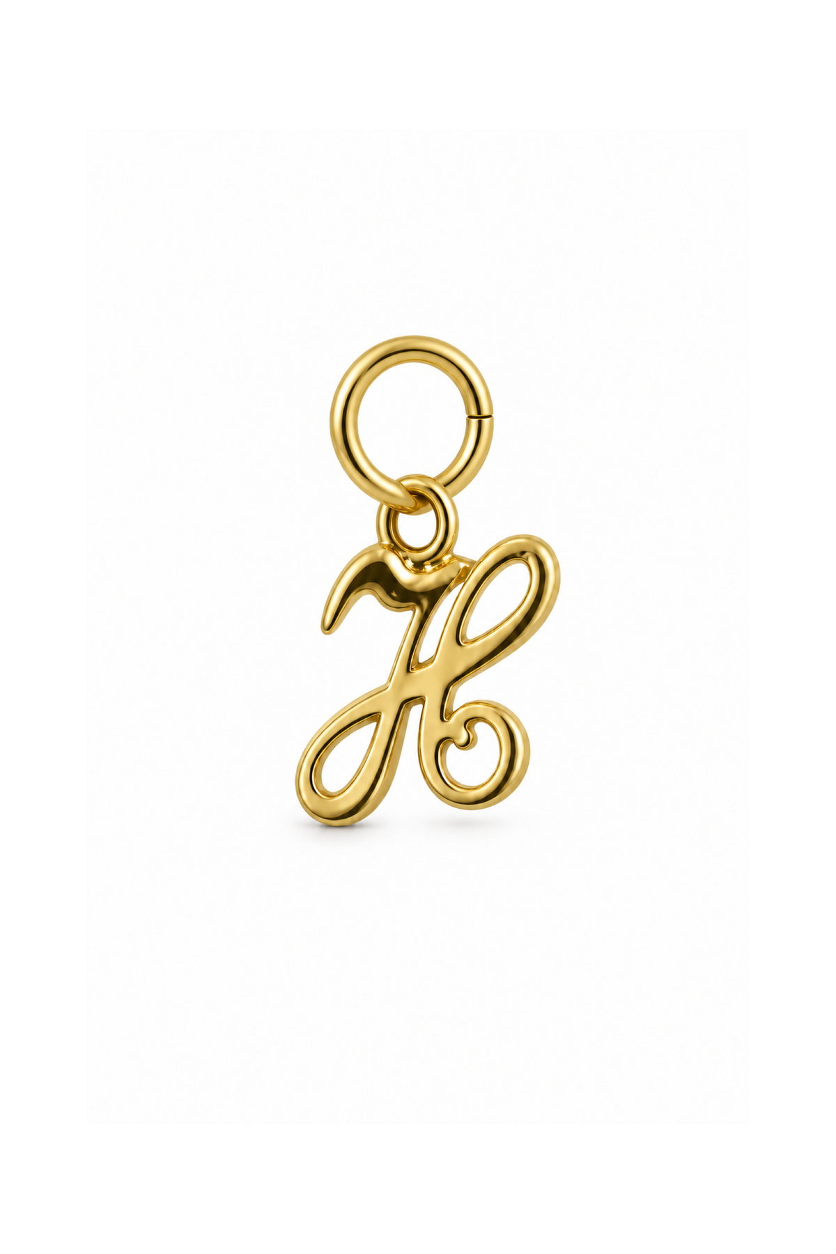 9ct yellow gold small alphabet letter H charm