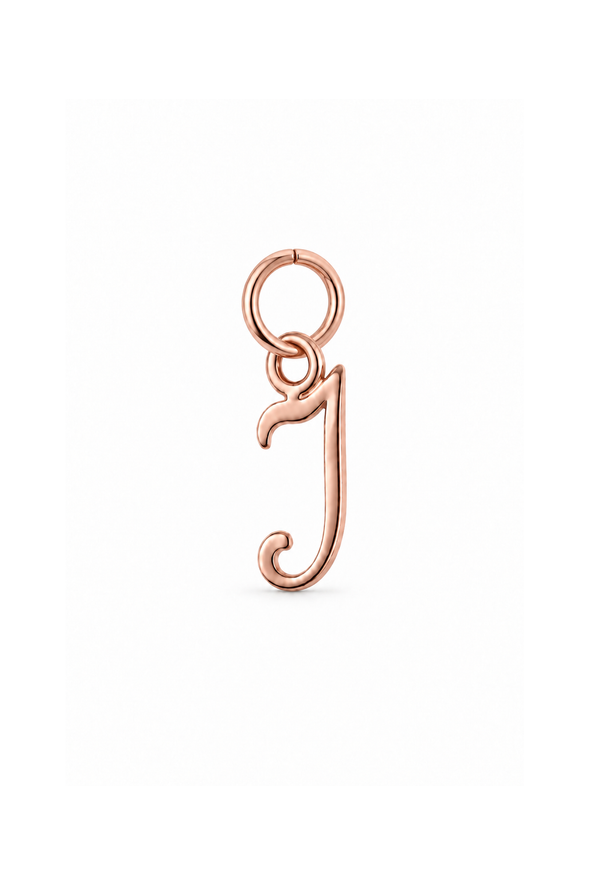 9ct rose gold small alphabet letter I charm