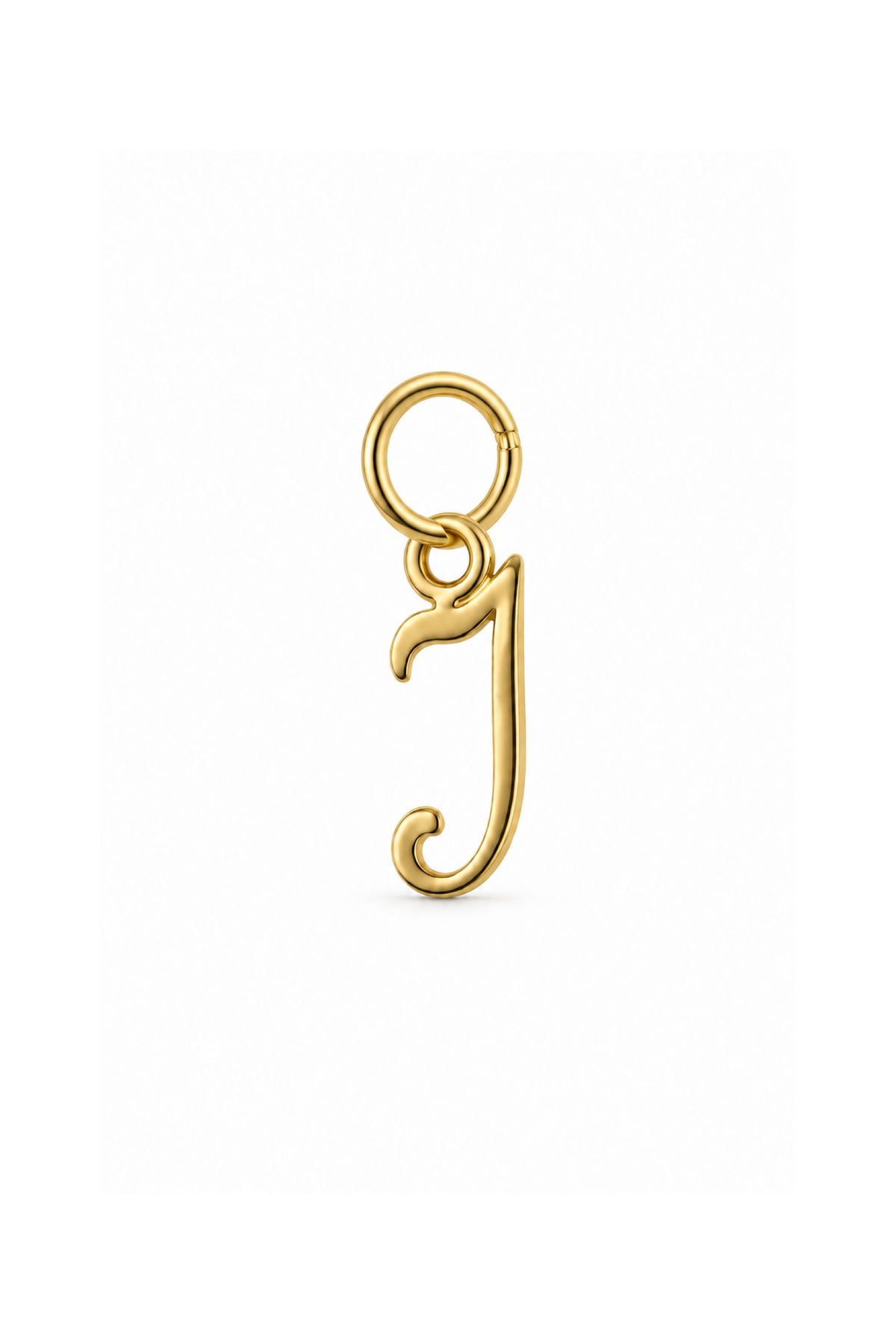 9ct yellow gold small alphabet letter I charm