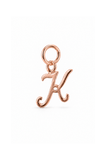9ct rose gold small alphabet letter K charm
