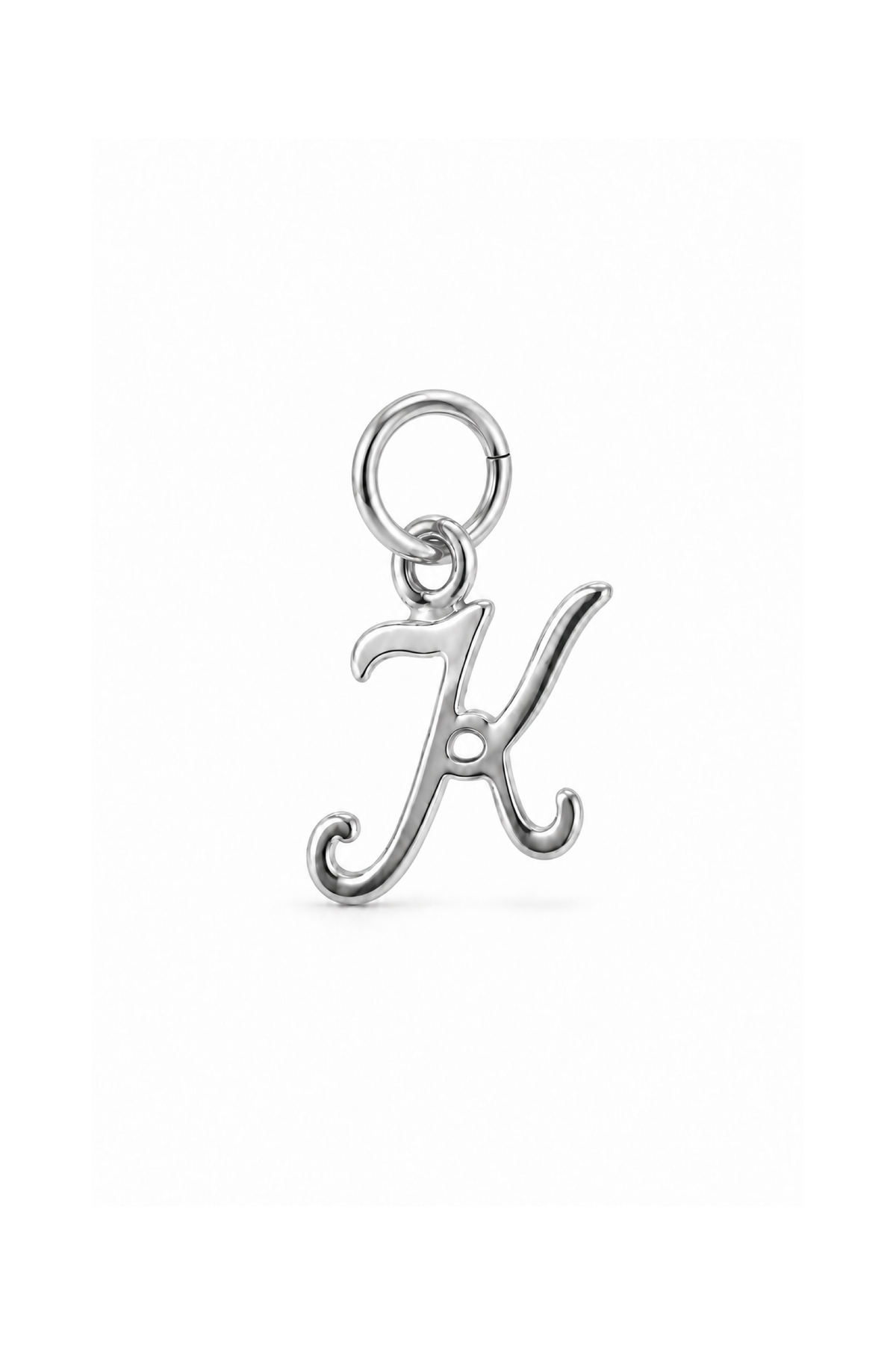 sterling silver small alphabet letter K charm
