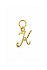 9ct yellow gold small alphabet letter K charm