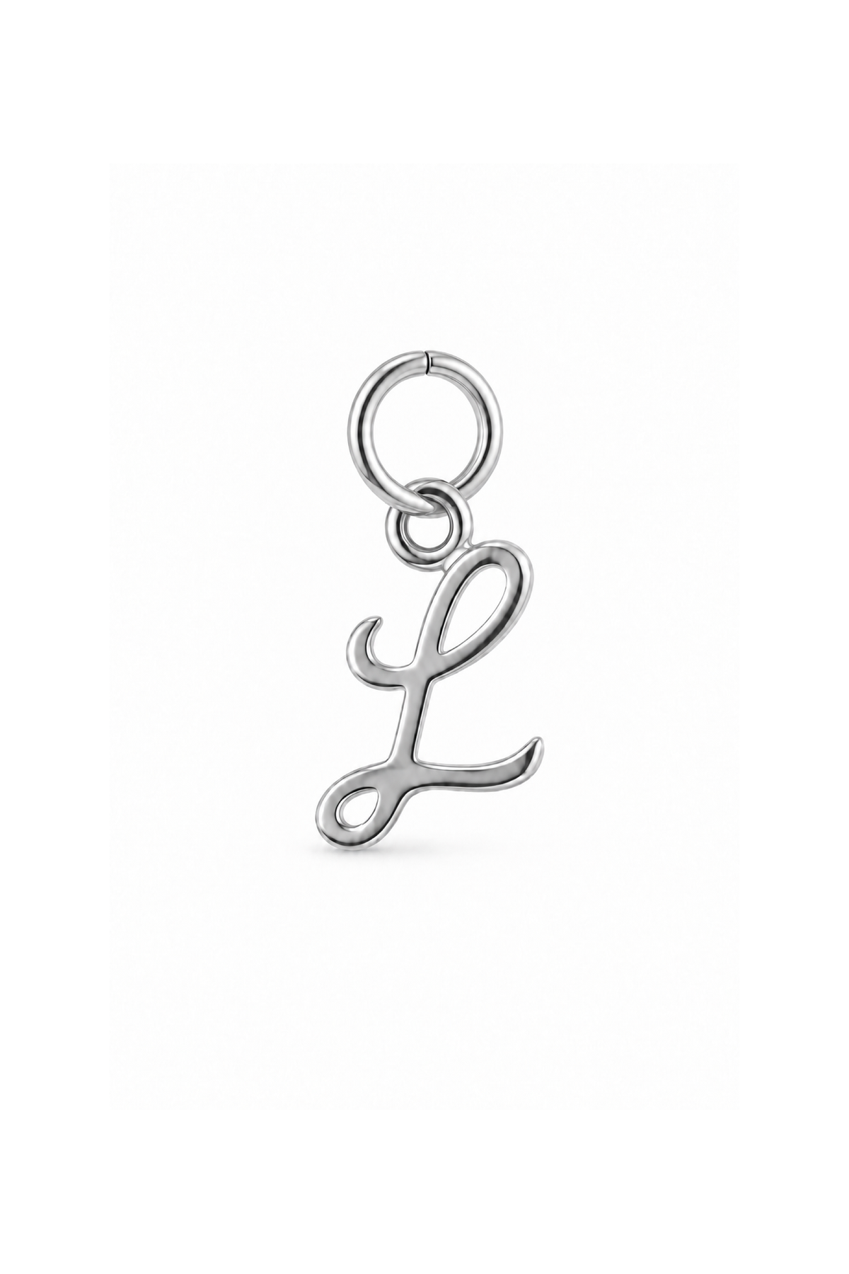 sterling silver small alphabet letter L charm
