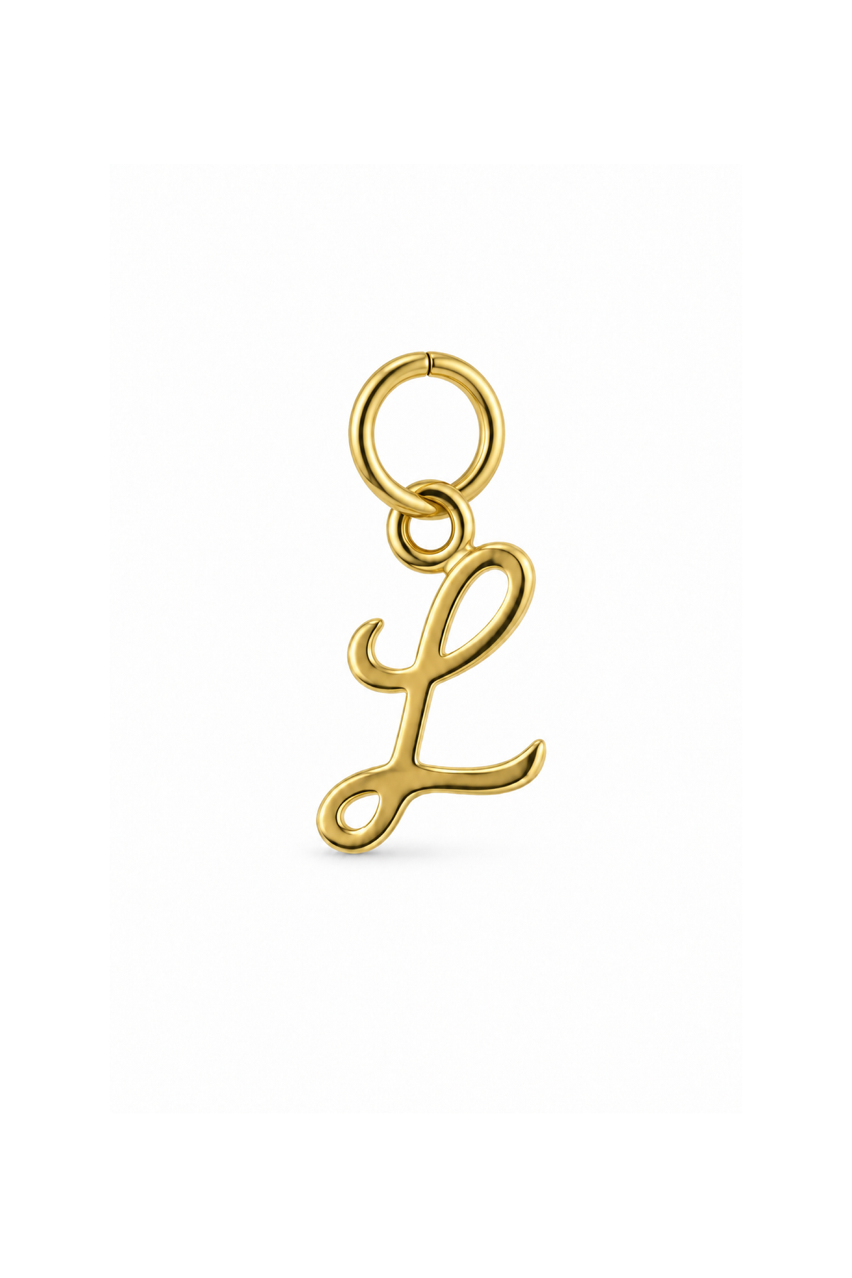 9ct yellow gold small alphabet letter L charm
