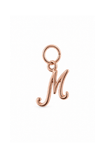 9ct rose gold small alphabet letter M charm