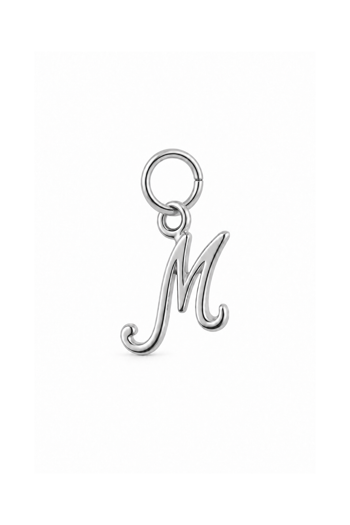 sterling silver small alphabet letter M charm
