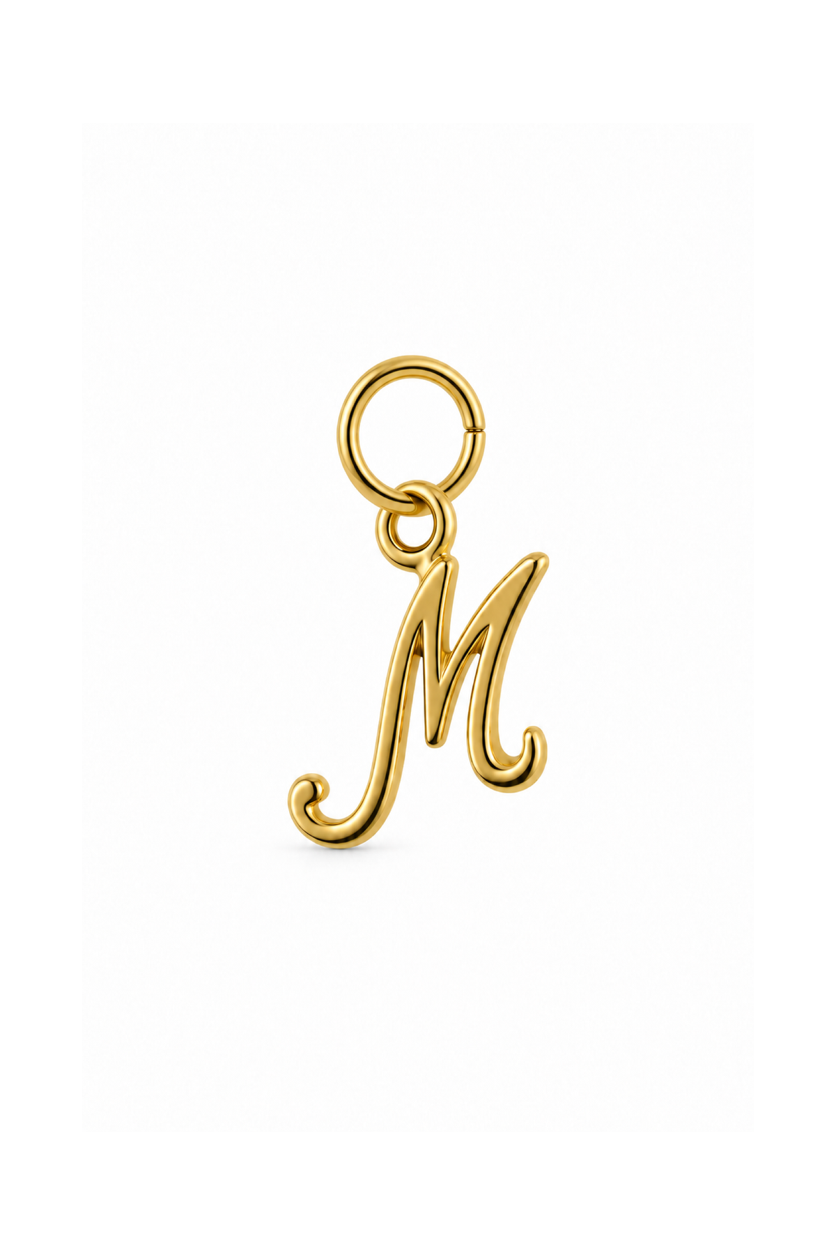 9ct yellow gold small alphabet letter M charm