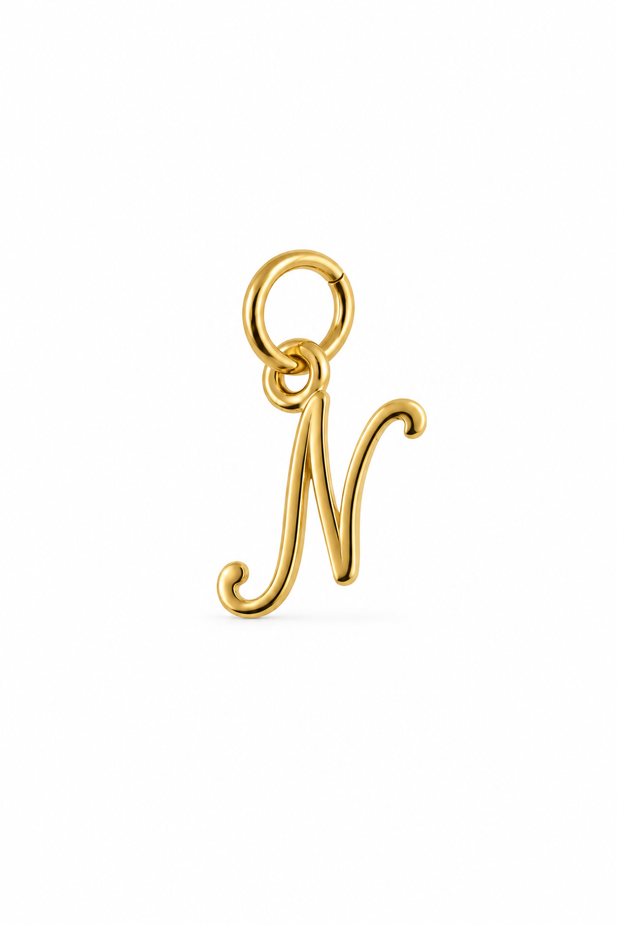 Small alphabet initial N charm in 9ct Yellow Gold