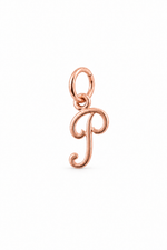 Small alphabet initial P charm in 9ct Rose Gold