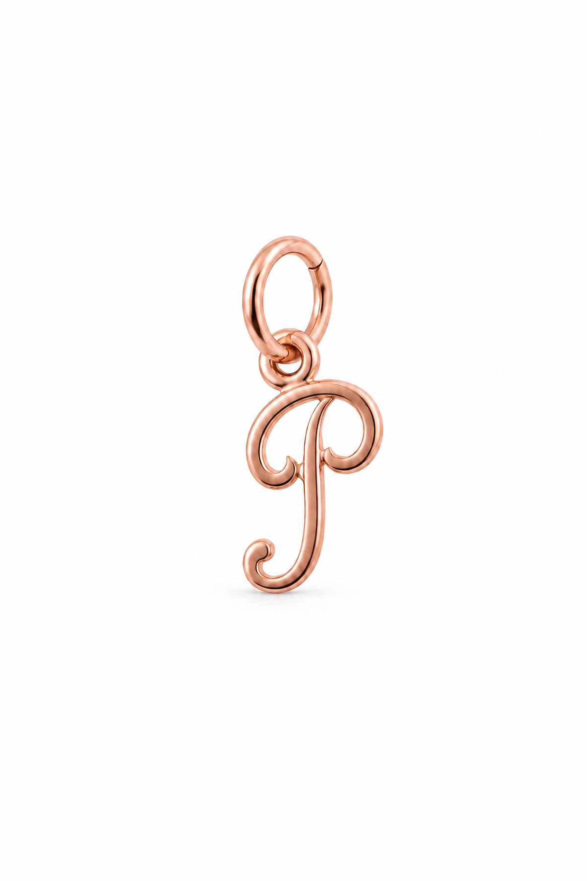 Small alphabet initial P charm in 9ct Rose Gold