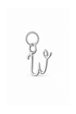 sterling silver small alphabet letter W charm