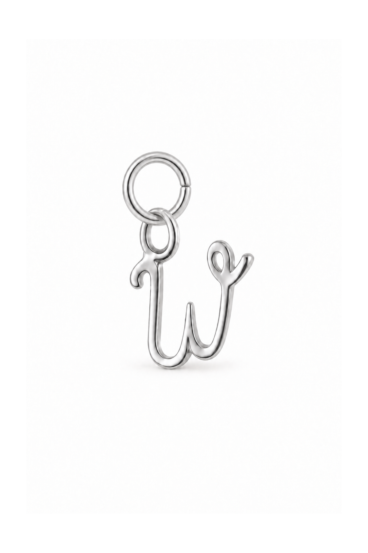 sterling silver small alphabet letter W charm