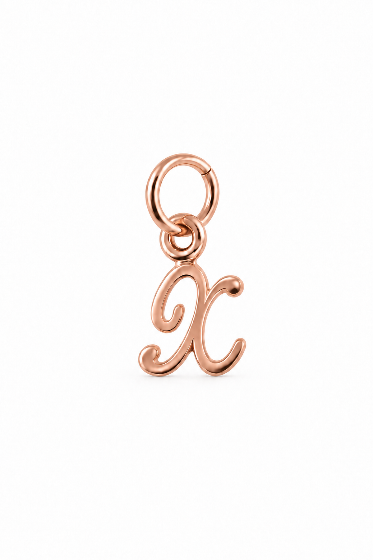 Small alphabet initial X charm in 9ct Rose Gold
