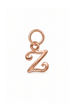 9ct rose gold small alphabet letter Z charm