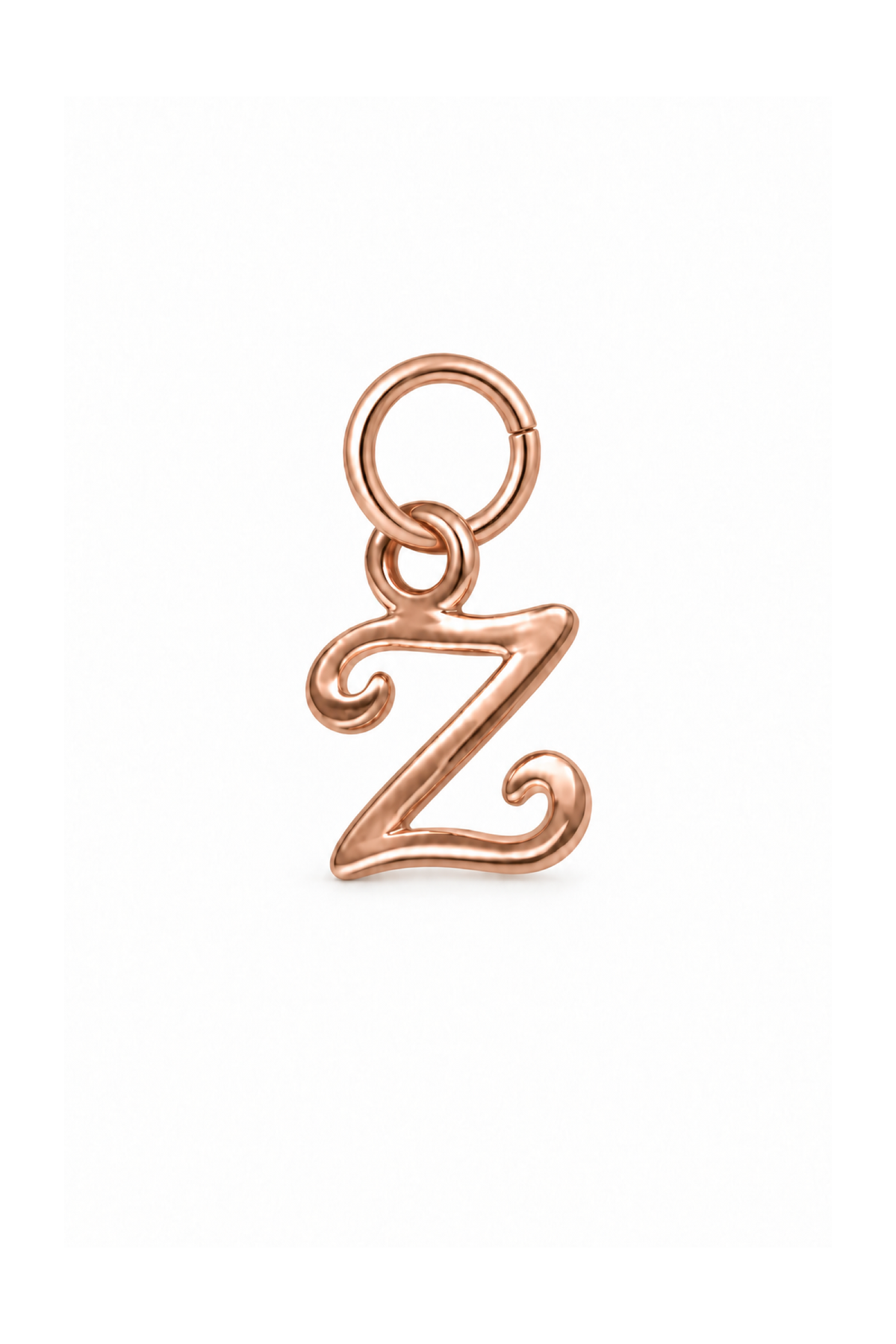 9ct rose gold small alphabet letter Z charm